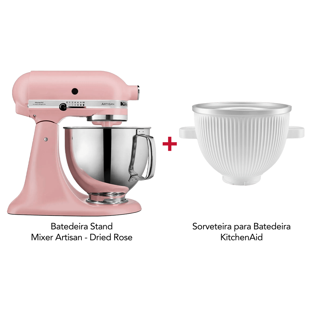 Batedeira Stand Mixer (KEA33CO) + Sorveteira para Batedeira KitchenAid - (KIP02BX) - KEA33_KIP02B_CJ